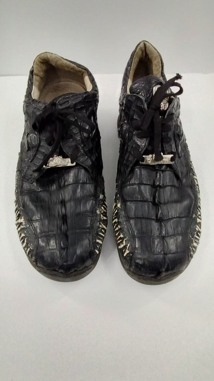 FENNIX ITALY 3044 Men's Black Alligator Hornback Crocodile Sneakers M13 CUSTOM